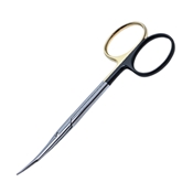 Potts-Smith Scissors Super Cut Angled 60? Bottom Blade Serrated Top Blade Razor Sharp Super Cut Design Overall Length Of 7 1/2" (190mm) On Precision Two Tone Finish On Black Ring Handles For Easy Identification  